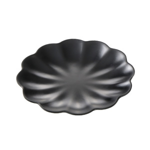 A5 <b>Black</b> Melamine <b>Plates</b> Round Solid Color For Cold Dishes Fries Restaurant Party Use - Product Image 2