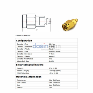 Tần số cao DC-18Ghz SMA Nam để GPO (SMP) nữ 180 độ RF adapter cho thiết bị truyền thông - Product Image 3