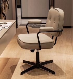 <span class=keywords><strong>Silla</strong></span> de <span class=keywords><strong>escritorio</strong></span> de estudio nórdico, sillas altas ajustables de cuero marrón para ordenador, <span class=keywords><strong>silla</strong></span> de oficina de cuero con rueda para el hogar - Product Image 4