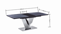 Tables de restaurant, table moderne extensible, peinture brillante, table à manger en MDF et verre extensible haute brillance, fabrication italienne