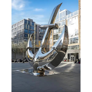 Sculpture en acier inoxydable - Art déco imperméable pour extérieur, montage au sol, durable, multifonctionnelle, décoration intérieure - Product Image 3