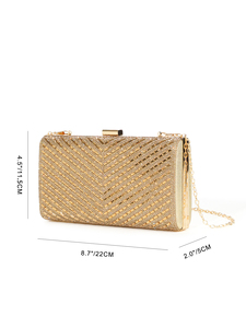 Bell 2025 High Quality Silver Luxury <b>Clutch</b> Square Fashion Women <b>Wedding</b> Evening Elegant Chain Strap Original Designer - Product Image 4