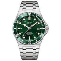 Montre de plongée en acier inoxydable avec logo personnalisé OEM, mouvement automatique japonais, aiguilles lumineuses, résistance à l'eau 300 m, montre pour homme