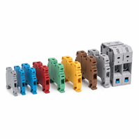 Bloc de bornes à vis DIN 4/6 carrés, type rail combiné MRK2.5mm², rail fixe en cuivre, tension