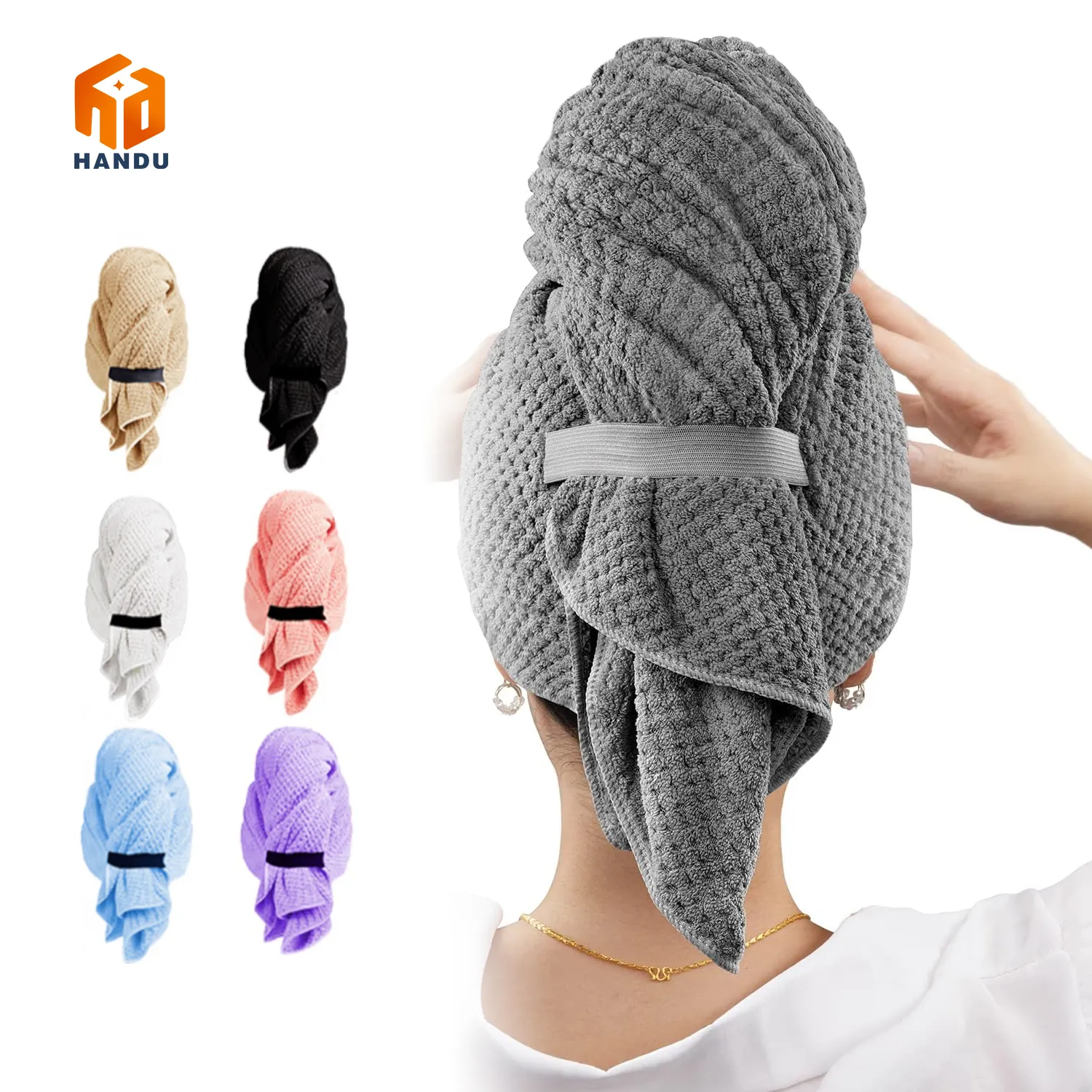 Ménage personnalisé super absorbant séchage rapide wrap séchage tête chapeau spa magique impression multicolore microfibre sèche cheveux remorquage