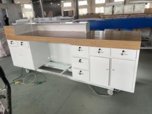 Mostrador de Recepción de Madera de Nuevo Diseño para Salón de Belleza, Mostrador de Caja para Recepción, Mostrador de Spa Personalizado, Mostrador de Recepción para <span class=keywords><strong>Gimnasio</strong></span> - Product Image 2