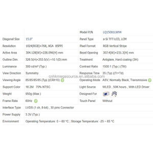 LQ150X1LW94 Pantalla de 15 pulgadas 1024*768 Pantalla Lcd LQ150X1LW94 Panel Lcd - Product Image 3