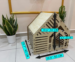 Casa de conejo de madera moderna personalizable, cama interior colorida para mascotas con conejera de conejo agradable para conejillos de indias, animales pequeños - Product Image 3