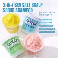 Shampoo exfoliant 2-en-1 au sel de mer OEM pour le cuir chevelu, anti-pelliculaire, contrôle du sébum, cheveux sains