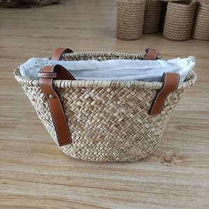 Bolso Tote de Mimbre Tejido a Mano Abierto de Moda, Bolso Versátil para Mujer para la <span class=keywords><strong>Playa</strong></span>, Vacaciones y Uso Diario - Product Image 3