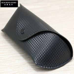 Silk Road Story – étui à lunettes en cuir, rectangulaire, noir, motif en Fiber de carbone, sac de rangement de protection pour lunettes de soleil - Product Image 1
