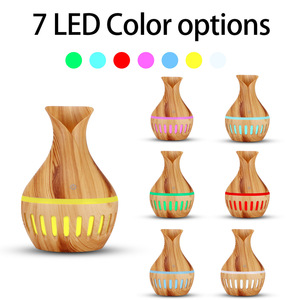 Venta caliente 2-en-1 Florero Humidificador decorativo Nano Spray Grano de madera Aceite esencial Difusor de fragancia Luz colorida para uso en automóvil - Product Image 2