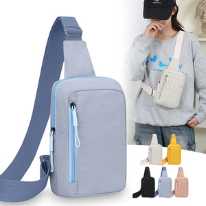 Women's Chest Bag Multiple Pockets Zipper Water Resistant Lightweight Outdoor Everyday Use Pink Yellow Blue White Black - Product Image 2