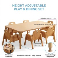 Meubles de classe Montessori pour enfants, ensemble table et chaise carrée en bois, équipement pour maternelle, garderie, centre de soins de jour, bureau d'activités pour tout-petits