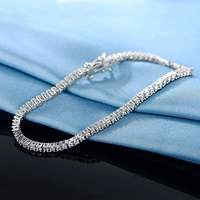Bracelets tennis personnalisés en laiton plaqué platine, sertis de zircons 2 mm, style tendance et glacé, pour hommes et femmes