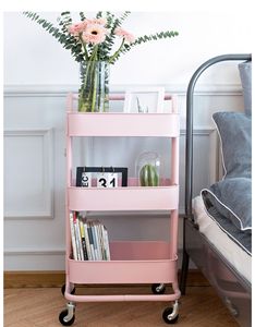 Panier de rangement amovible, chambre à air <span class=keywords><strong>3</strong></span> pneus en métal, roues roulants, paniers utilitaires salle de bains, chariot de cuisine, chariot de rangement - Product Image 2