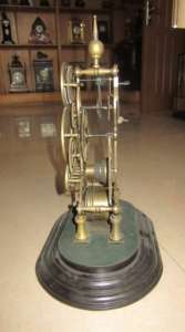 24K doré Style <span class=keywords><strong>français</strong></span> ovale bombé moulinet échappement 8 jours Fusee chaîne porcelaine semaine calendrier et lune cadran squelette horloge de table - Product Image 4