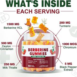 Berberina e Ceilão Canela Gummy Candy para Adultos Suporte do Sistema Imunológico Suplementos de Saúde e Sono - Product Image 2