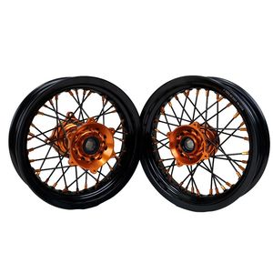 <span class=keywords><strong>Roue</strong></span> avant à rayons en aluminium CNC 122,5/123,0 pouces, couleur personnalisée, compatible avec les motos de course Supermoto <span class=keywords><strong>Supermotard</strong></span> 85cc, <span class=keywords><strong>roue</strong></span> de performance - Product Image 2