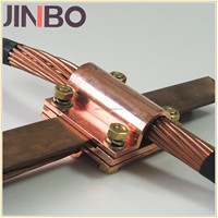 Conector de Tierra Redondo de Latón Estañado para Cable, Abrazadera para Cables de Cobre de 16mm², 25mm², 35mm², Protección contra Rayos