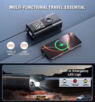 Compresseur d'air portable sans fil avec arrêt automatique 150 PSI, mini pompe à air avec manomètre numérique pour gonflage des pneus