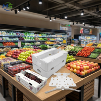 Boîte à fruits en plastique recyclable, pliable, empilable, réutilisable, conteneur d'emballage pour sushis, jus, produits frais, stockage