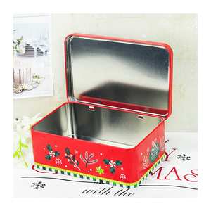 OEM tùy chỉnh kim loại vuông món quà giáng sinh tin bánh hộp Biscuit có thể hình vuông lớn kim loại tin Hộp Tùy chỉnh dập nổi hộp thiếc - Product Image 2