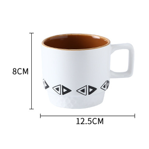 Tasses en porcelaine classiques pour petit-déjeuner d'étudiant, 300 ml, qualité alimentaire, OEM/ODM, emballage personnalisable, réutilisables, pour boissons chaudes/cappuccino, vente en gros - Product Image 3
