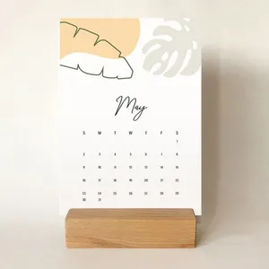 Jährliche ewige Trocken löschung benutzer definierte Holz kalender/Design Spiral Wandkalender Drucken Advent Wand Monats kalender