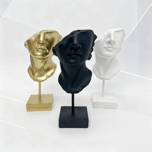 Sculpture en résine de visage brisé artistique, imitation plâtre, 3 couleurs, figure grecque/tête de David, cadeau d'affaires, ornement de bureau, artisanat - Product Image 2