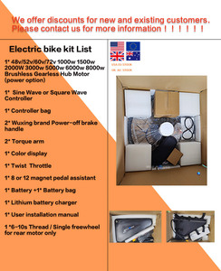 Hoàn thành bộ điều khiển sóng sin phần động cơ> 2000W 1500W 5KW Xe đạp điện, 3000W Ebike chuyển đổi Kit với bộ sạc pin. Option - Product Image 2