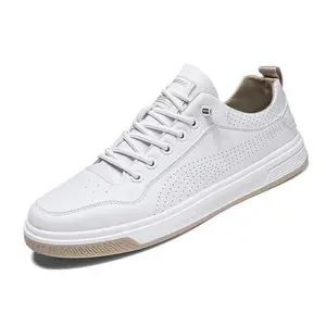 2023 spring new style breathable high quality men's leather shoes fashion casual all-match student single sports shoes