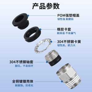 Conector Neumático Miniatura de Aire, Roscado Recto, Redondo POC con Orificio Hexagonal Interno 4-m5/6-01/3-m3/m6 - Product Image 5