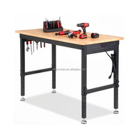 Banc de travail métallique réglable en hauteur de 48 pouces, facile à assembler, avec panneau perforé pour le rangement d'outils sur le lieu de travail et dans le garage