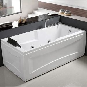 Venta caliente esquina precio barato rectangular falda de fibra francés gemy bañera de masaje con panel lateral - Product Image 5