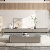 Meubles TV contemporains de luxe modernes Meubles en bois manguier Meuble TV de salon Ensemble de tables basses Unité murale Meuble TV Design