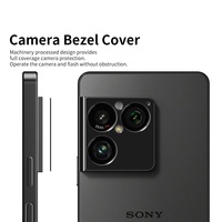 Pour Sony Xperia 1 VIII : Protection d'objectif creuse colorée pour l'encadrement de l'appareil photo, film métallique noir anti-rayures, autocollant super fin pour capuchon d'objectif