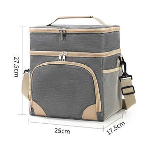 Bolsa Térmica para Picnic al por Mayor, Bolsa Refrigerante Aislada <span class=keywords><strong>de</strong></span> Doble Capa <span class=keywords><strong>de</strong></span> Tela Oxford con Compartimentos Dobles y Correa Ajustable - Product Image 6