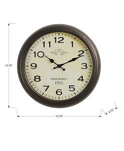 Orologio da Parete Rotondo di Tendenza in Marrone Anticato con un Tocco <span class=keywords><strong>Vintage</strong></span> per un Elegante Stile Transizionale nella Decorazione della Tua Casa - Product Image 4