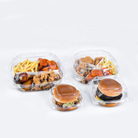 Boîte d'emballage alimentaire de fast-food PET de 6 8 9 pouces, hamburgers en plastique jetables, emballage alimentaire, conteneurs à emporter pour hamburger
