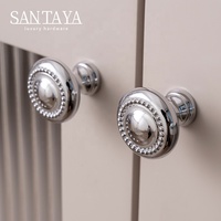 Poignées en laiton Santaya Chrome Luxury Furniture, boutons de tiroir argent brillant, poignées en T pour armoires et placards de cuisine