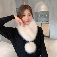 Snood en fourrure de vison épaisse et chaude pour l'automne et l'hiver - Cache-cou musulman polyvalent et élégant au design minimaliste