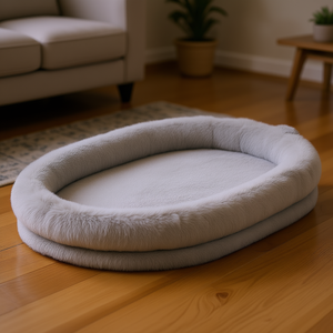 Cuccia Ovale Grande per Cani in Finta Pelliccia di Coniglio, Lavabile e Rimovibile, per Interni, Adatta a Tutte le Stagioni, Stile Semplice - Product Image 2