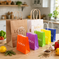 Sacs en papier recyclés avec poignées pour emballage de pâtisseries, restaurants, cafés, thés au lait, vente à emporter, chaussures, vêtements, cadeaux - Vente en gros