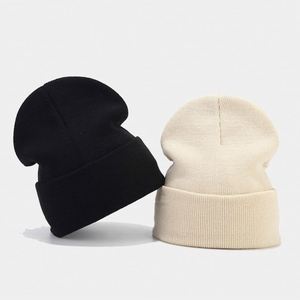 High Quality Custom Embroidery Solid Color Image Style Autumn Winter Soft Warm Knitted <b>Beanie</b> <b>Hat</b> 28 Colors Available Travel - Product Image 1
