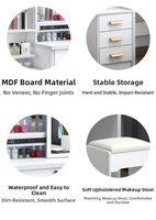 Offre Limitée : Ensemble Coiffeuse en Bois Durable avec Tiroirs et Miroir Rabattable, Idéal pour Dressings et Chambres
