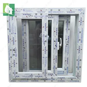 Soundproof防風窓出窓3スラブタイプ3層PVCスライディングウィンドウ