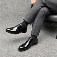 Leichte Herren-Lederschuhe Atmungsaktive Hybrid-Anzugsneaker Weiche Sohle Glänzende Formelle Business-Schuhe Plus