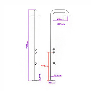 تصميم جديد للاستخدام في الهواء الطلق دش استحمام محمول 316 مقاوم للصدأ لحمامات السباحة - Product Image 5