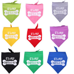 Tanpopo venta al por mayor personalizado mascota perro Bandana poliéster es mi cumpleaños impreso triángulo gato grande Baberos bufanda pañuelo fiesta regalo - Product Image 6